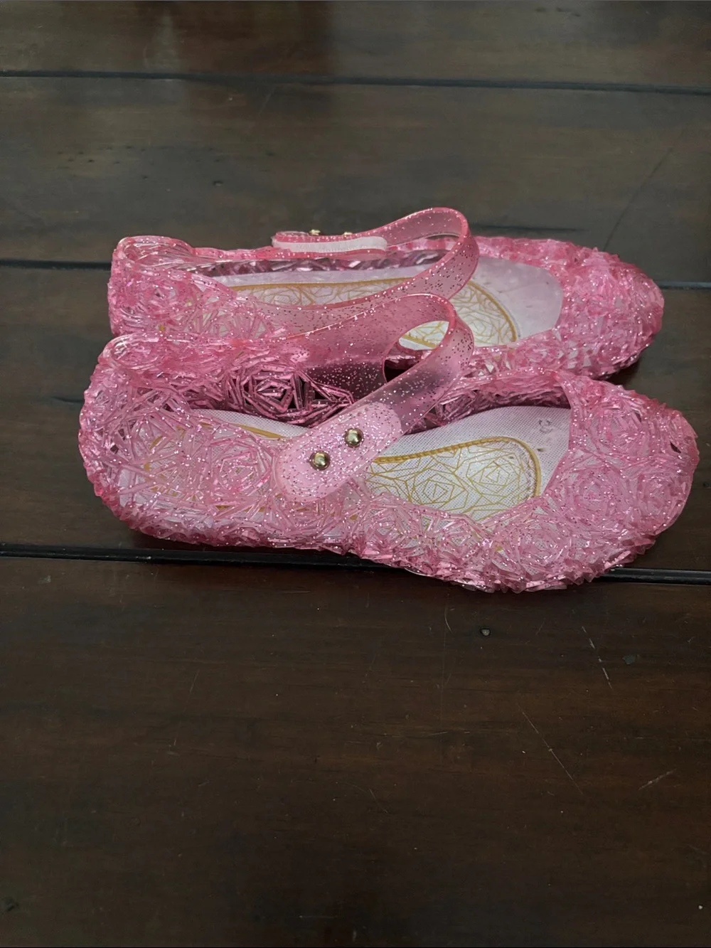 Source Unknown Girls Pink Glitter Jelly Mary Jane Sandals